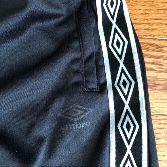 UMBRO Black Elastic Drawstring Waistband Zipper Hem Track Pants Girl’s Size L - Picture 4 of 8